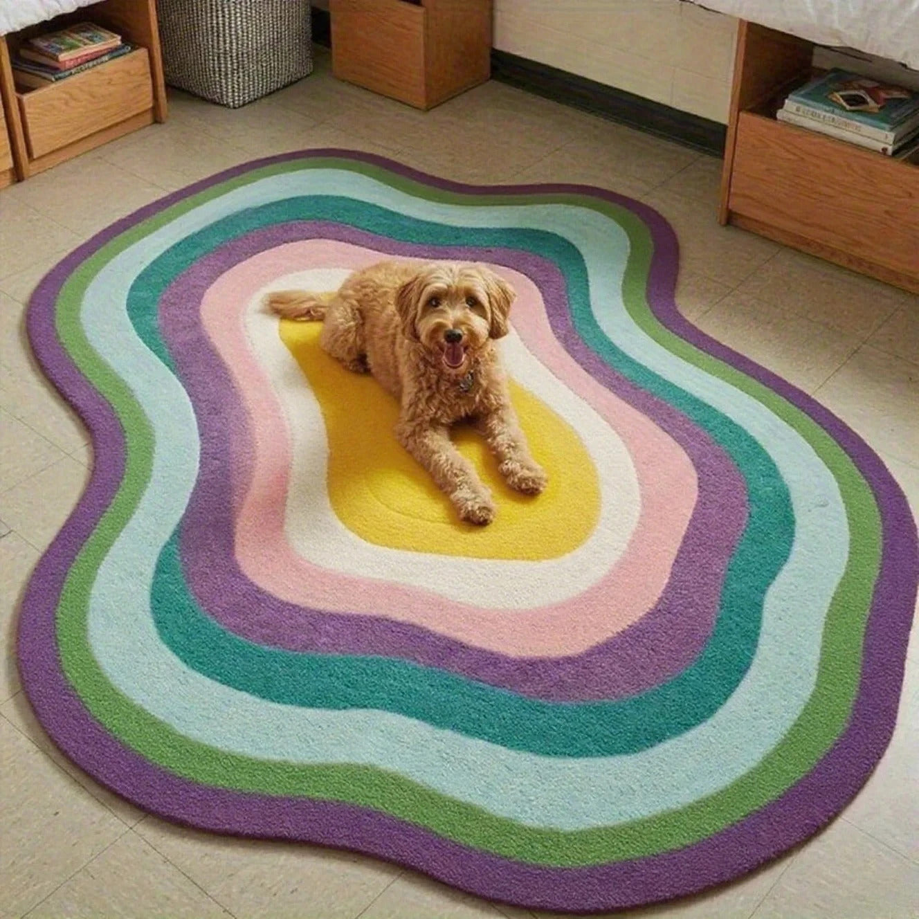 Colorful bedroom decoration irregular carpets large area rug - Additional View 2
