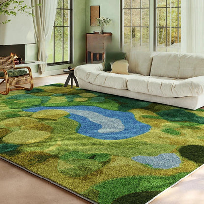 Living room carpets washable lounge area soft floor mat - Top View