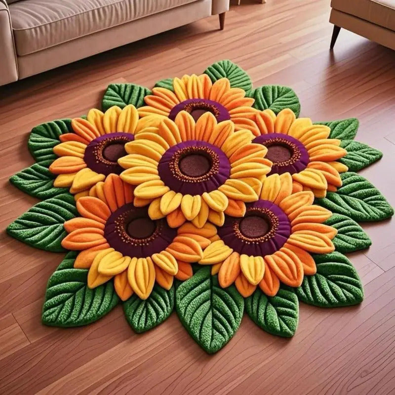 Sunflower Carpets Floral Rug Home Decor - Texture Close-up