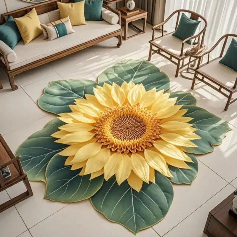Sunflower Carpets Floral Rug Home Decor - Side View