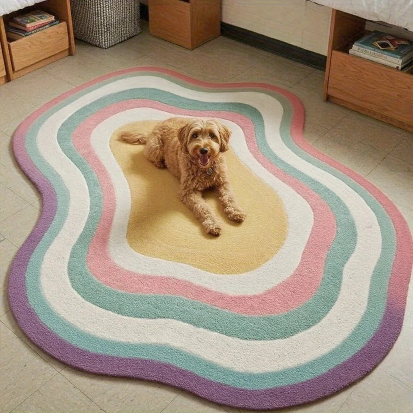Colorful bedroom decoration irregular carpets large area rug - Additional View 2