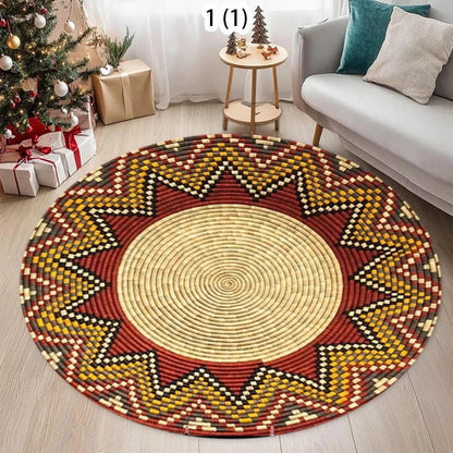 Circular Carpet Outdoor Courtyard Carpet Decorative Carpets - Top View