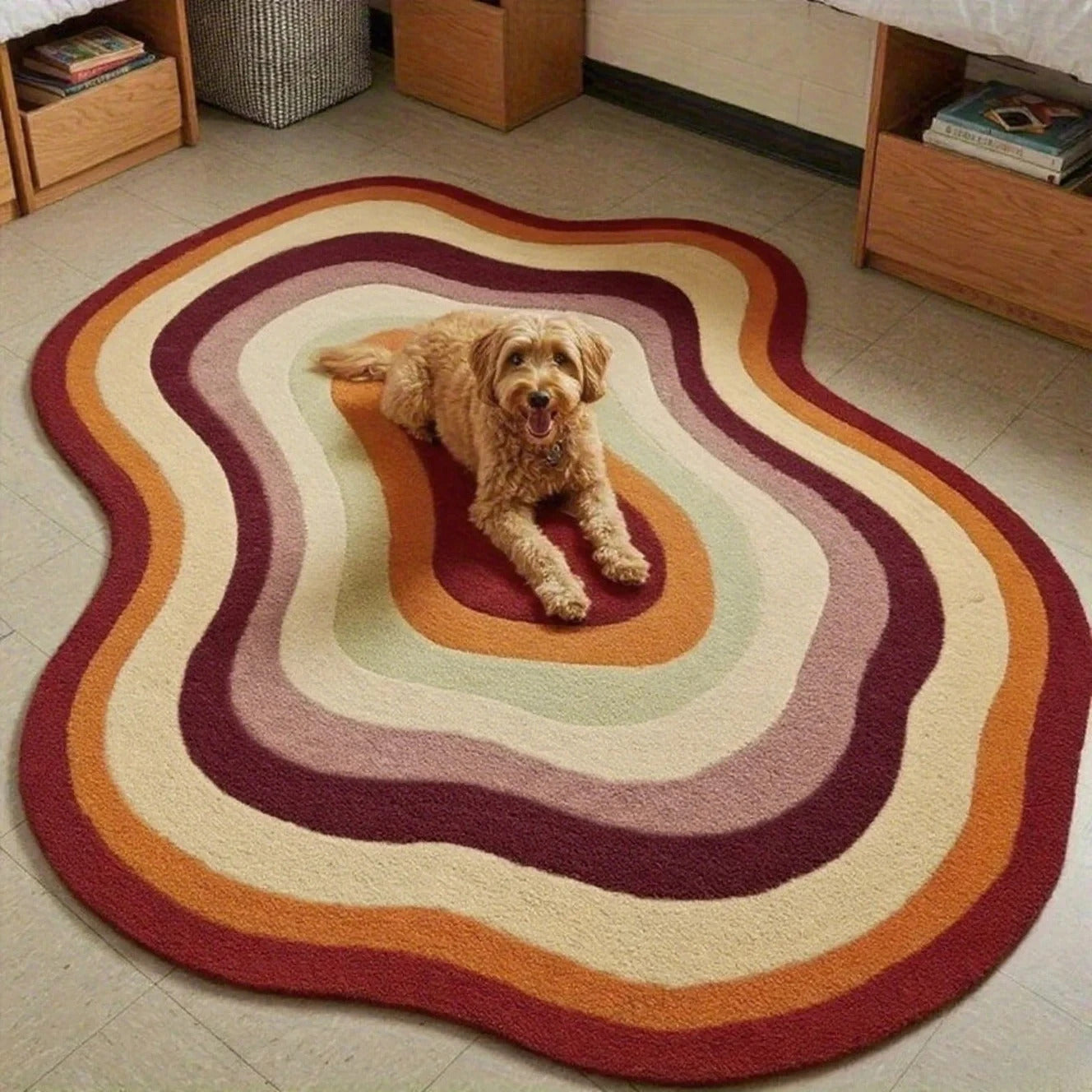 Colorful bedroom decoration irregular carpets large area rug - Additional View 2