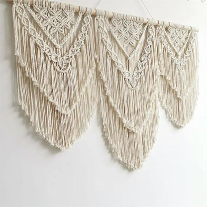Handwoven Beaded Wall Hanging Tapestry Curtain Fabric - Hanging Display
