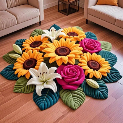 Sunflower Carpets Floral Rug Home Decor - Edge Detail