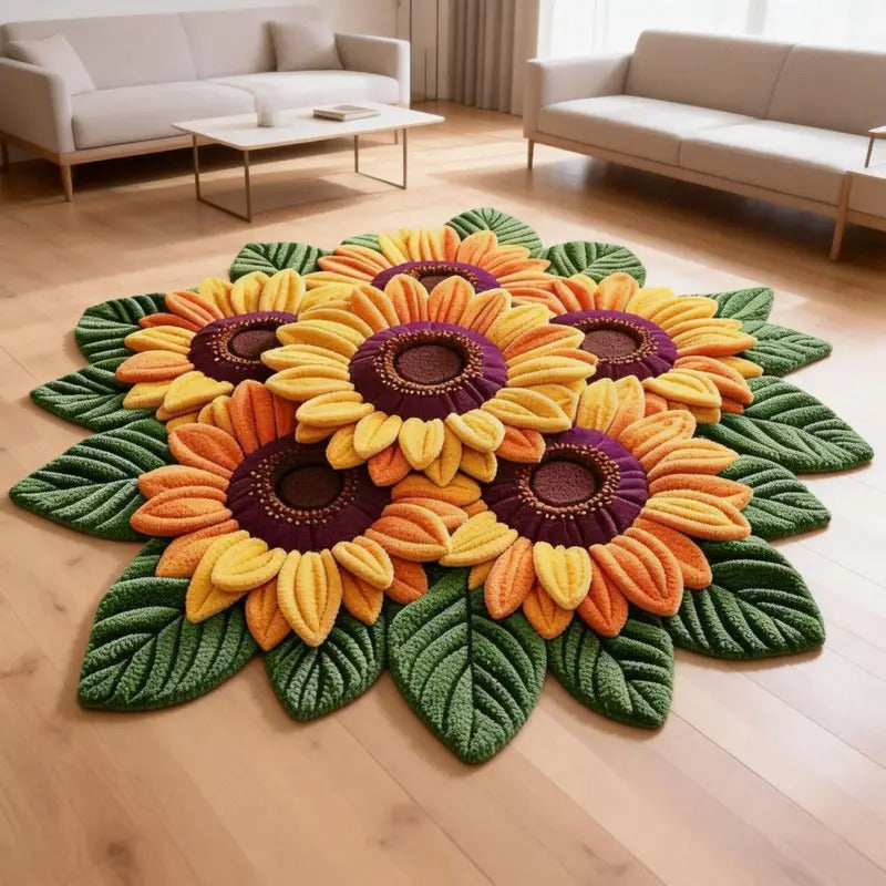 Sunflower Carpets Floral Rug Home Decor - Top View