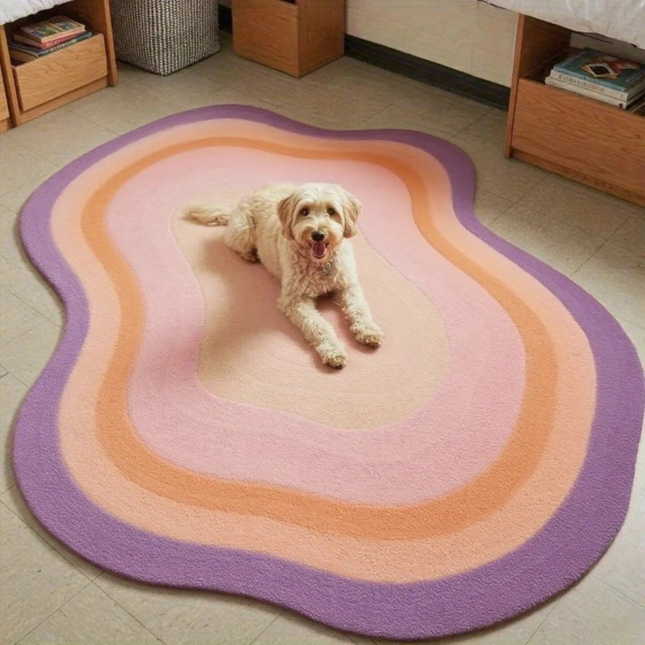 Colorful bedroom decoration irregular carpets large area rug - Additional View